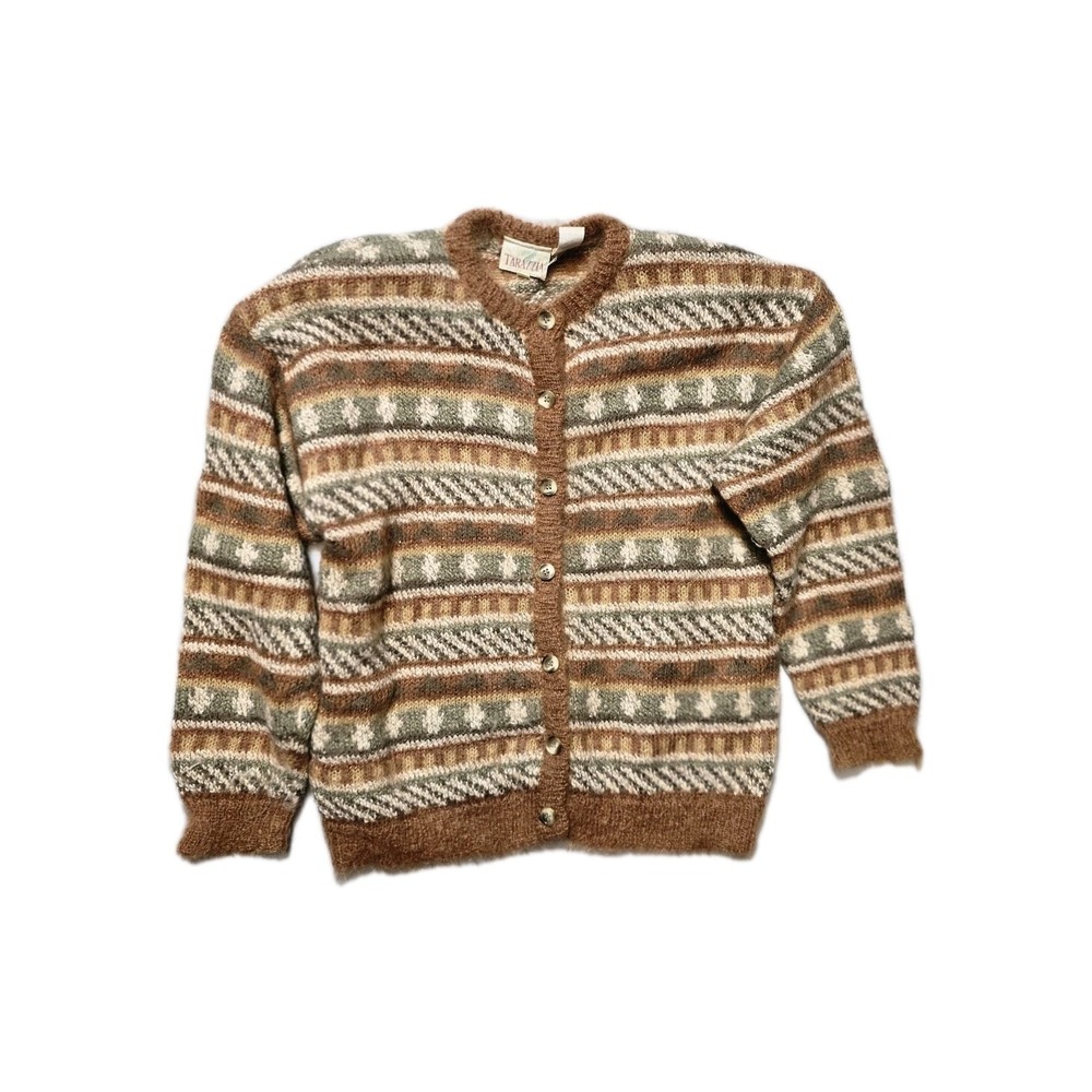 Vintage Tarazzia Women's Large Acrylic Blend Cardigan  Multicolor  Knit